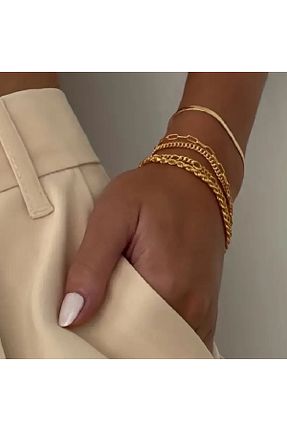 دستبند جواهر زرد زنانه روکش طلا edaymen - کد 863528609