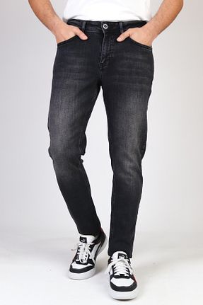شلوار جین مشکی مردانه پاچه تنگ HLT JEANS - کد 152015531