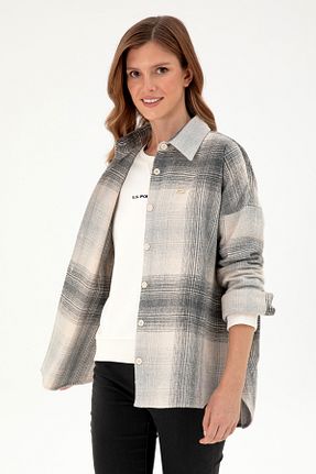 پیراهن خاکی زنانه یقه پیراهنی U.S. Polo Assn. - کد 862432540