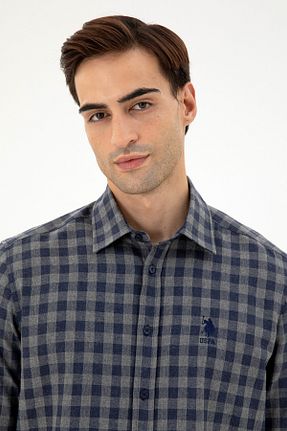 پیراهن طوسی مردانه یقه پیراهنی U.S. Polo Assn. - کد 862465389