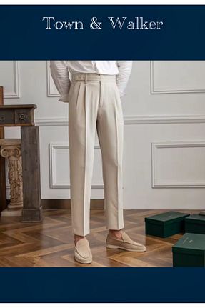 شلوار بژ مردانه الاستان - ویسکون - پلی استر town walker - کد 862447096