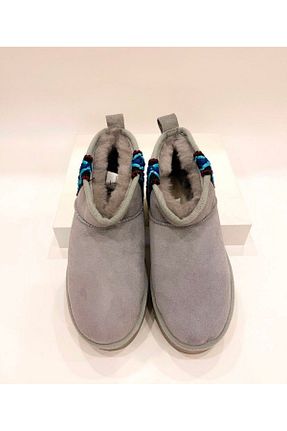 بوت / نیم بوت طوسی زنانه چرم خالص Butik - کد 862447393
