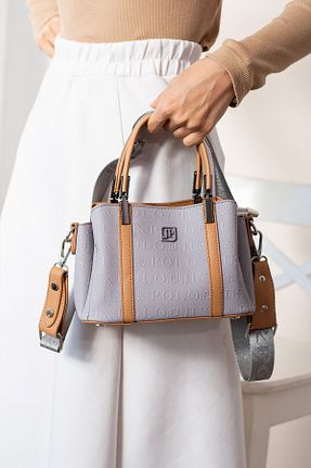 کیف دوشی طوسی زنانه چرم مصنوعی Just Polo - کد 862457732