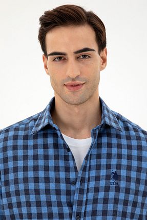 پیراهن سرمه ای مردانه یقه پیراهنی U.S. Polo Assn. - کد 862465406