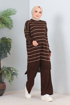 ست بالاتنه و پائین تنه حجاب قهوه ای زنانه Relaxed MODAQU - کد 862486391