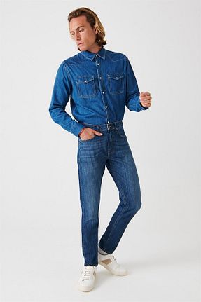شلوار جین سرمه ای مردانه پاچه تنگ Denim Trip - کد 119785177