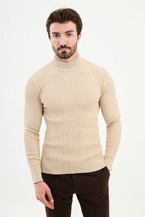 پلیور بژ مردانه اسلیم فیت Mcr - کد 859932012