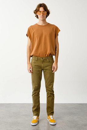 شلوار جین سبز مردانه پاچه لوله تفنگی Denim Trip - کد 650543763