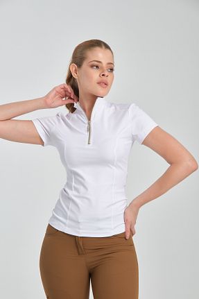تیشرت سفید زنانه اسلیم فیت PEUR RIDER SHOP - کد 862498679