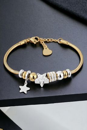 دستبند استیل (فولاد) طلائی زنانه استیل ضد زنگ Daniel Klein - کد 862564915