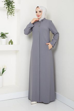 کلاه و ابایا طوسی زنانه پنبه پلی استر Günay Karaca - کد 862527498
