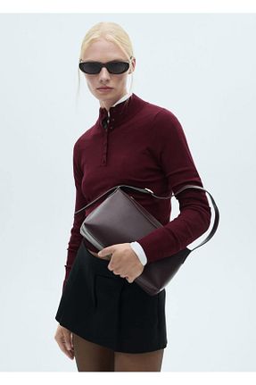 پلیور زرشکی زنانه Saç Örgü MANGO - کد 862550191