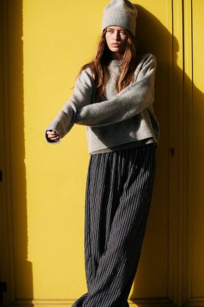 پلیور طوسی زنانه ساده Pull & Bear - کد 862574418
