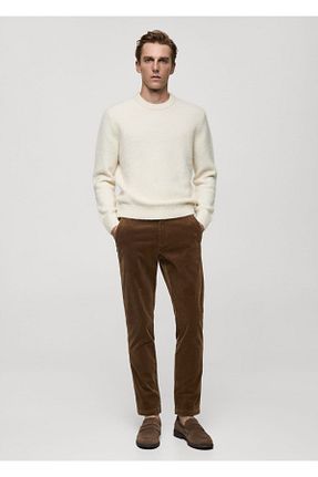 شلوار قهوه ای مردانه پلی استر MANGO Man - کد 864325791