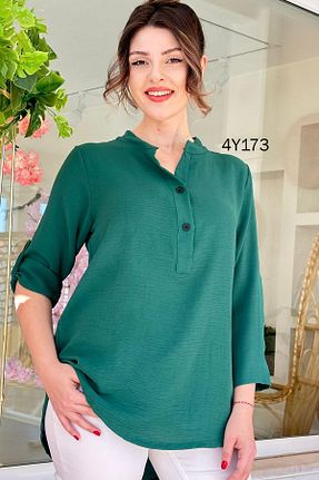 بلوز سبز زنانه ساده İnce Topuk - کد 848631848