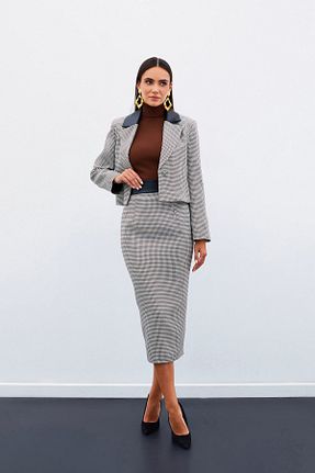 دامن قهوه ای زنانه بافتنی Sateen - کد 858148720