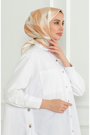 روسری زرد پلی استر sefamerve - کد 862589019