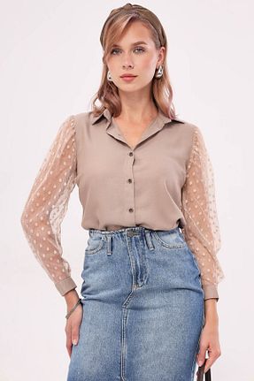 پیراهن بژ زنانه رگولار armonika - کد 77228742