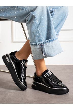 کفش اسنیکر مشکی زنانه بند دار Alemdar Shoes - کد 862601993
