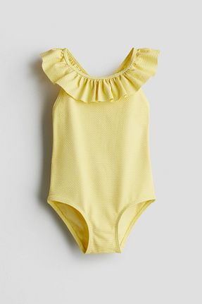 مایو زرد بچه گانه گلدار H&M - کد 862599886