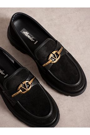 کفش لوفر مشکی زنانه جیر Alemdar Shoes - کد 862604896