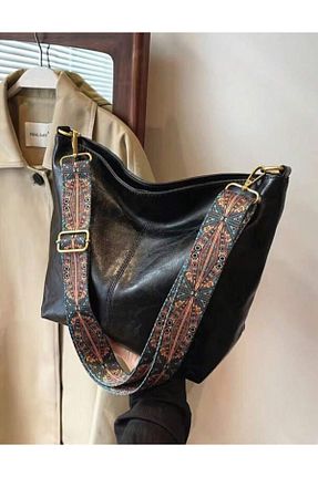 کیف دوشی مشکی زنانه چرم مصنوعی İAMBTŞY - کد 862614865