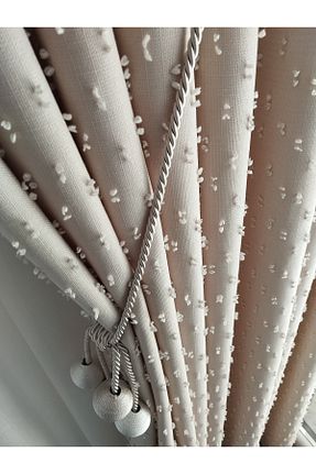 پرده زمینه بژ کتان CEMRE - کد 862686823