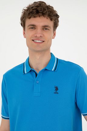 پولوشرت آبی مردانه %100 پنبه U.S. Polo Assn. - کد 829362111