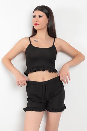ست لباس راحتی مشکی زنانه ساده GİYSA - کد 846936230