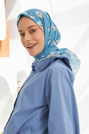 روسری سرمه ای پنبه پلی استر İpekhan - کد 446484828
