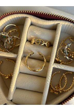 انگشتر جواهر طلائی زنانه روکش طلا ringbox - کد 862638045