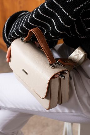 کیف دوشی بژ زنانه چرم مصنوعی Just Polo - کد 862648572