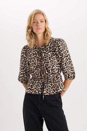 بلوز بژ زنانه Animal Defacto - کد 862656922