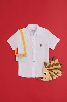 پیراهن سفید بچه گانه یقه دکمه دار U.S. Polo Assn. - کد 859290075