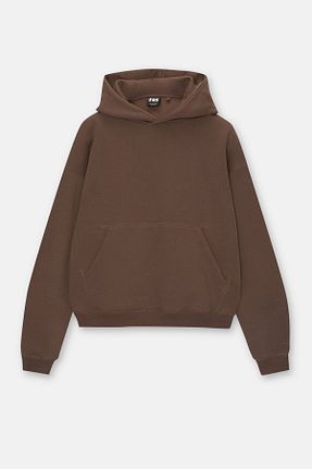 سوئیشرت قهوه ای زنانه ساده Pull & Bear - کد 854039273