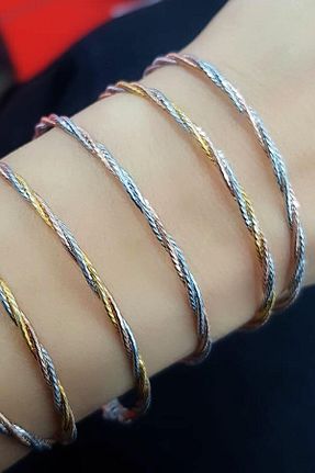 دستبند نقره طلائی زنانه 925 عیار OSESHOP - کد 117292929
