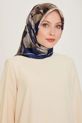 روسری سرمه ای کرپ ساتن ابریشم Armine - کد 862707817