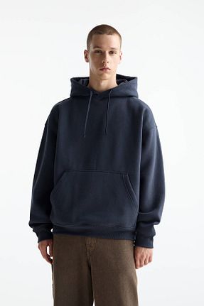 سوئیشرت سرمه ای زنانه ساده Pull & Bear - کد 855964015
