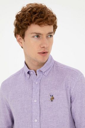 پیراهن بنفش مردانه یقه دکمه دار U.S. Polo Assn. - کد 832991536