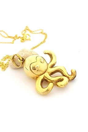 گردنبند نقره طلائی زنانه 925 عیار OSESHOP - کد 138018226