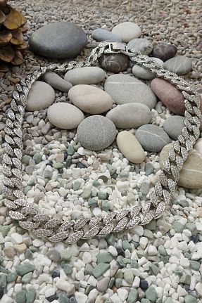 گردنبند جواهر طوسی مردانه برنجی Chavin - کد 95063457