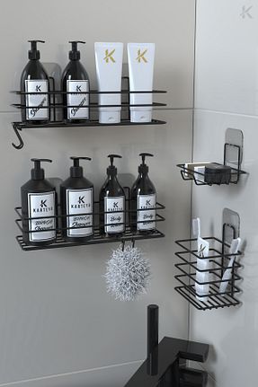 نظم دهنده حمام مشکی استیل ضد زنگ KARTEYA - کد 862743466
