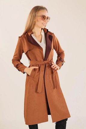 ترنچکت قهوه ای زنانه پنبه ای MODAQU - کد 862743128