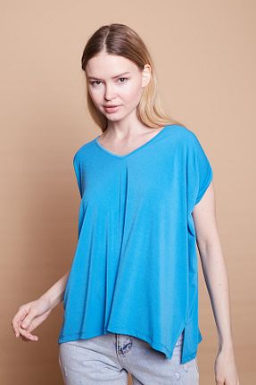 بلوز آبی زنانه ساده Jument - کد 645492873