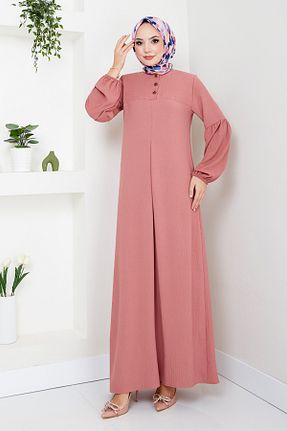 لباس حجاب صورتی زنانه اسلیم ModaMerve - کد 862759216