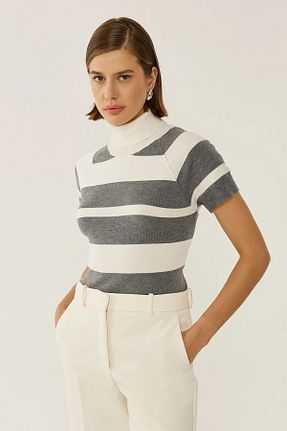 بلوز طوسی زنانه رگولار Hiccup - کد 862778055