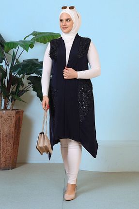 جلیقه سایز بزرگ سرمه ای زنانه سایز بزرگ Ferace - کد 735883882