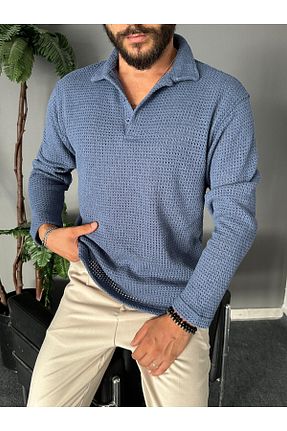 سوئیشرت آبی مردانه ساده THEMANN - کد 857424142