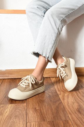 کفش اسنیکر قهوه ای زنانه بند دار ShoeTek - کد 809402891