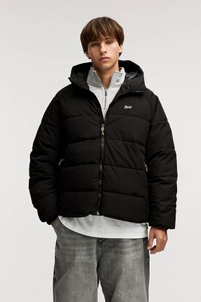 کاپشن مشکی مردانه پلی استر Pull & Bear - کد 862796695